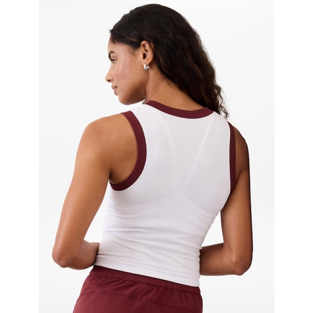 NWT! Athleta - Renew Seamless Muscle Tank - White/Redwood - Size XS